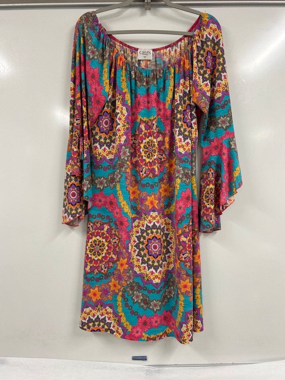 Carols Boutique Boho Tunic Dress Bell Sleeve Festival Hippie Cottagecore Artsy L
